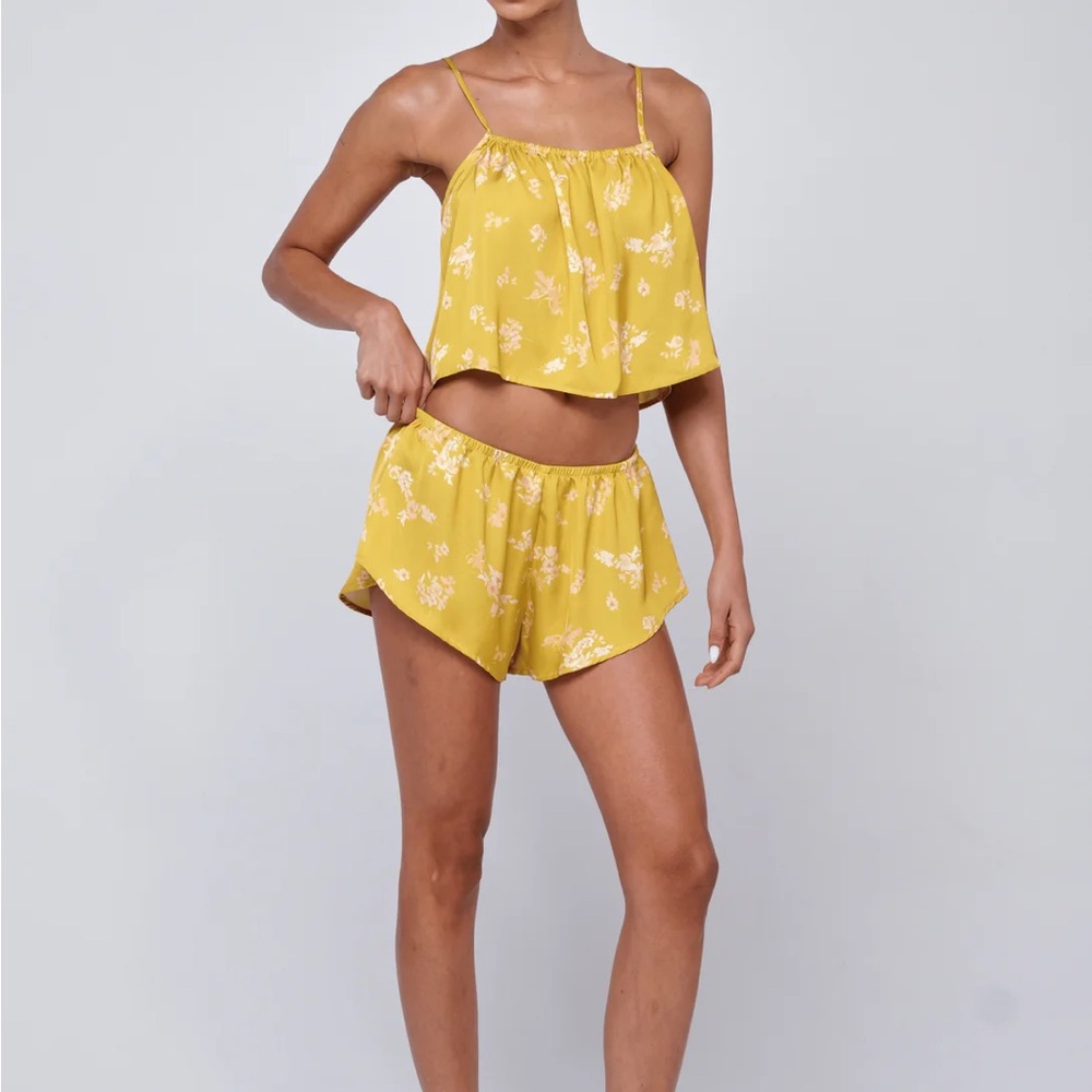 RESA Ellie set citrine- Yellow Floral Women's Pajama Set